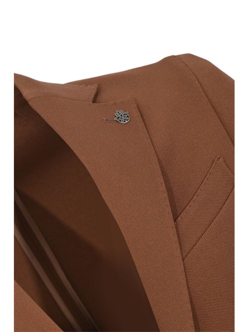 Giacca monopetto in tessuto stretch Cacao DANIELE ALESSANDRINI | DUGM0005 PL02172009